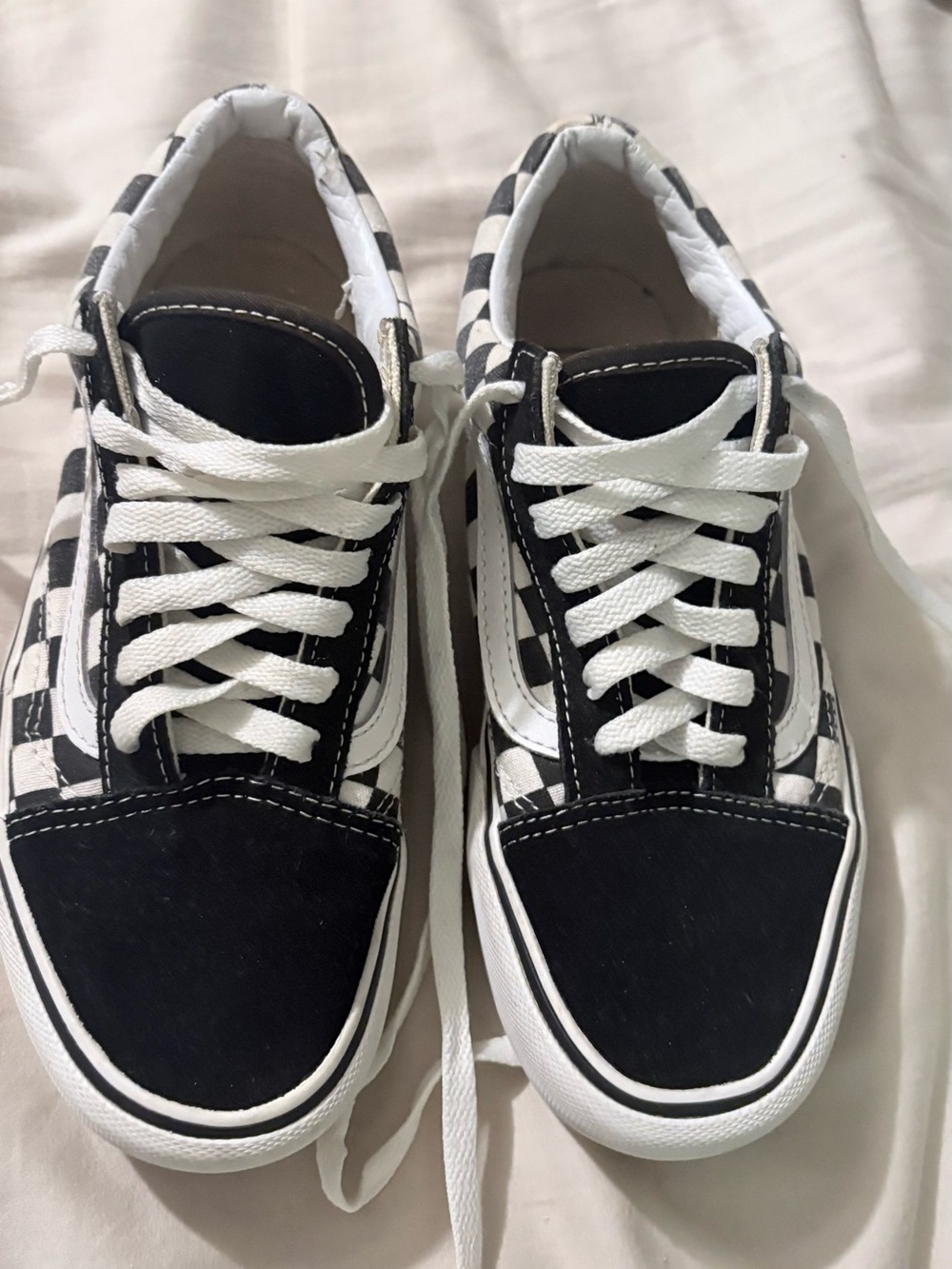 Vans Black & White Checkered Lace-Up Women's Sneakers